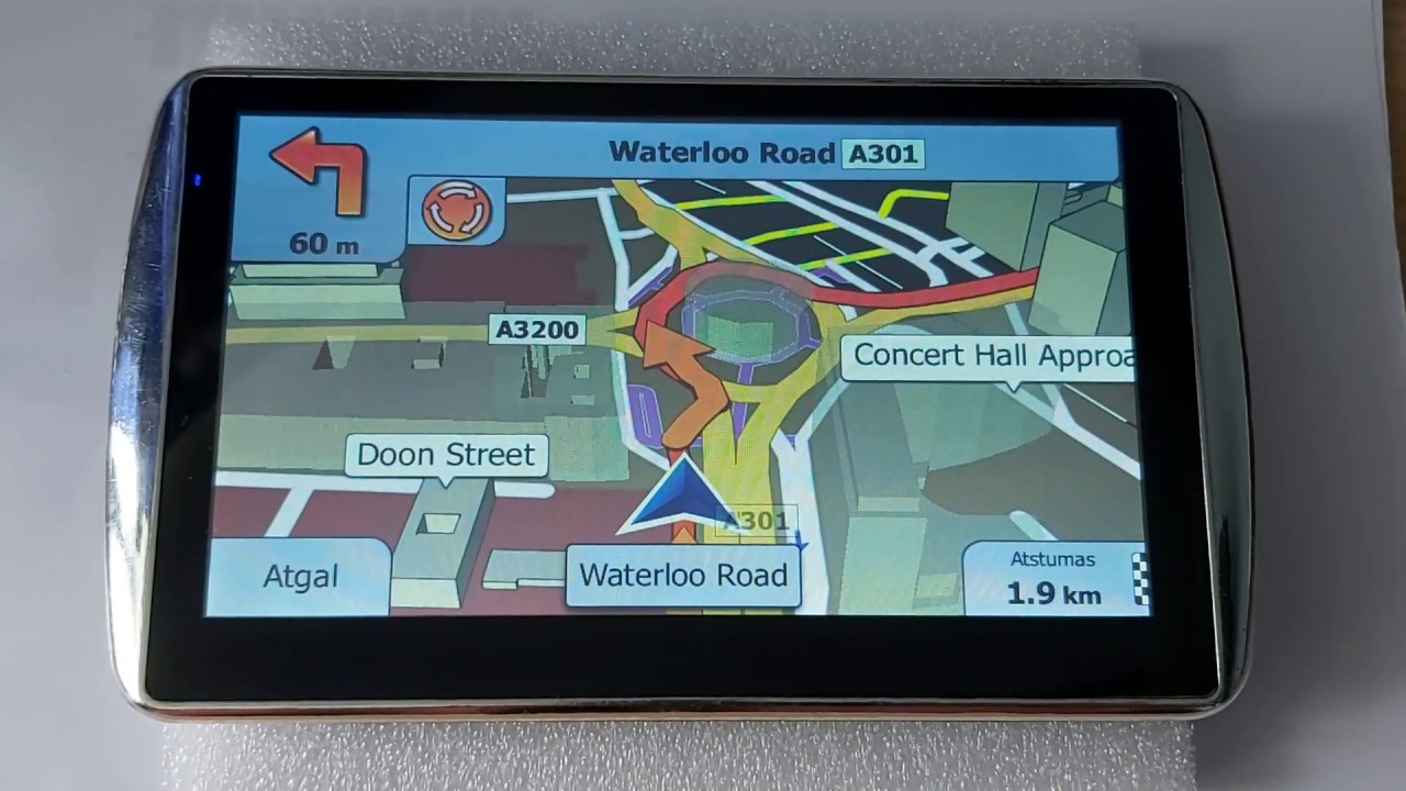 7 inch  GPS Igo primo Demo mode in London