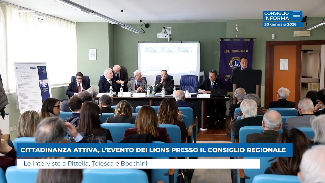 CITTADINANZA ATTIVA, L’EVENTO DEI LIONS PRESSO IL CONSIGLIO REGIONALE