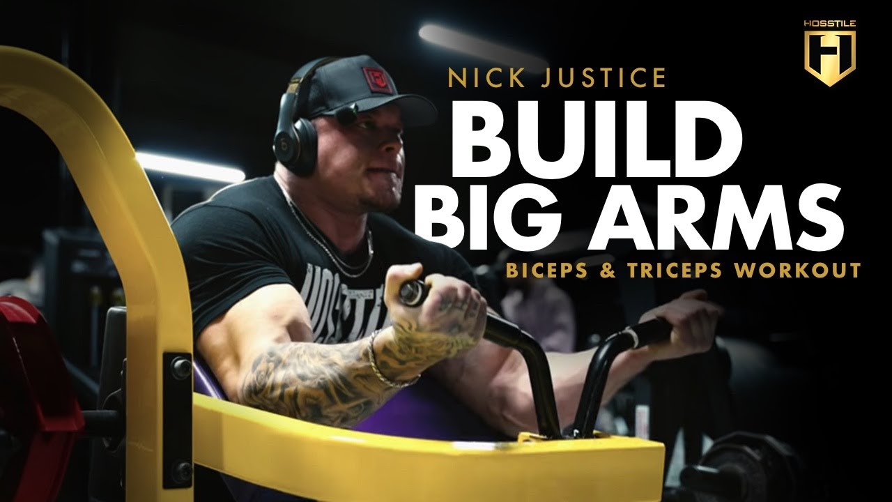 Накачать большие руки с профессиональным бодибилдером IFBB Ником Джастисом | Тренировка бицепсов ...