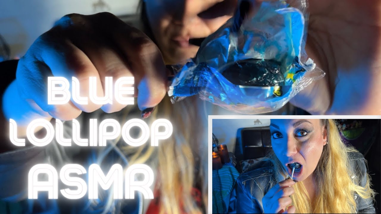 Sucking Sounds, Blue Lollipop ASMR, LeatherJacket, Gum, Chewing, Mesmerize, Lollipop Sucking