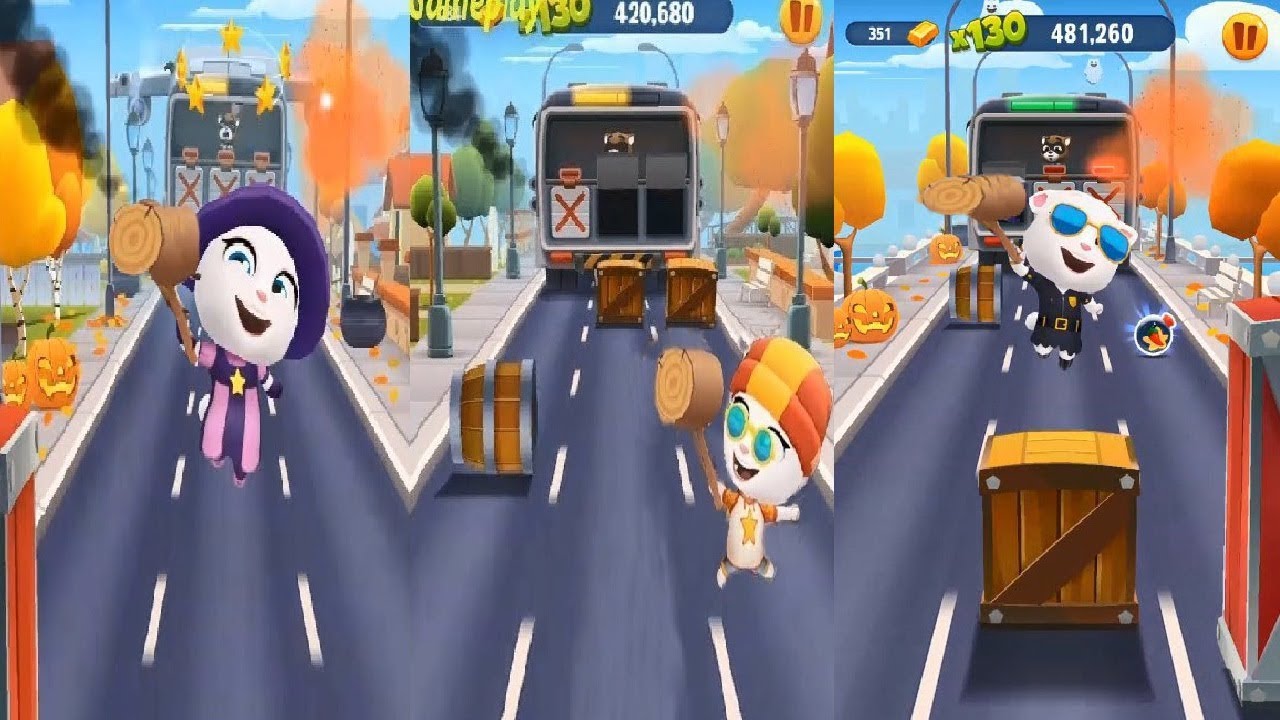 Talking Tom Gold Run Witch Angela VS Skater Angela VS AGENT ANGELA VS Boss Fight
