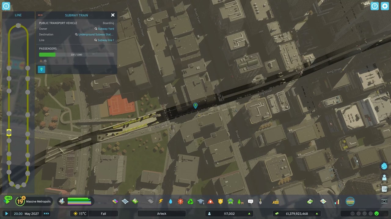 Cities Skylines 2 METRO line 3D overview