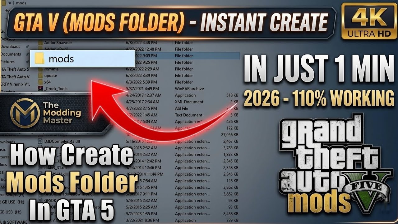 How to Create Mods Folder in GTA 5 Offline Story Mode 2026 🔥 100% Working Easy Method