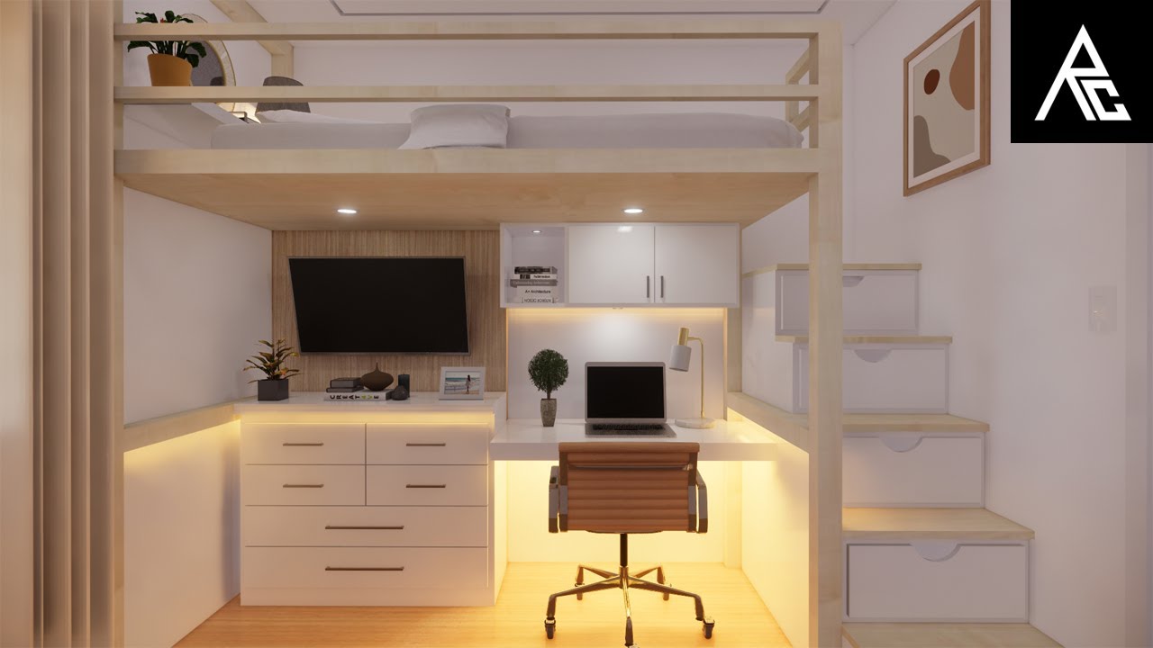 Aesthetic Loft Bed Idea for Small Rooms