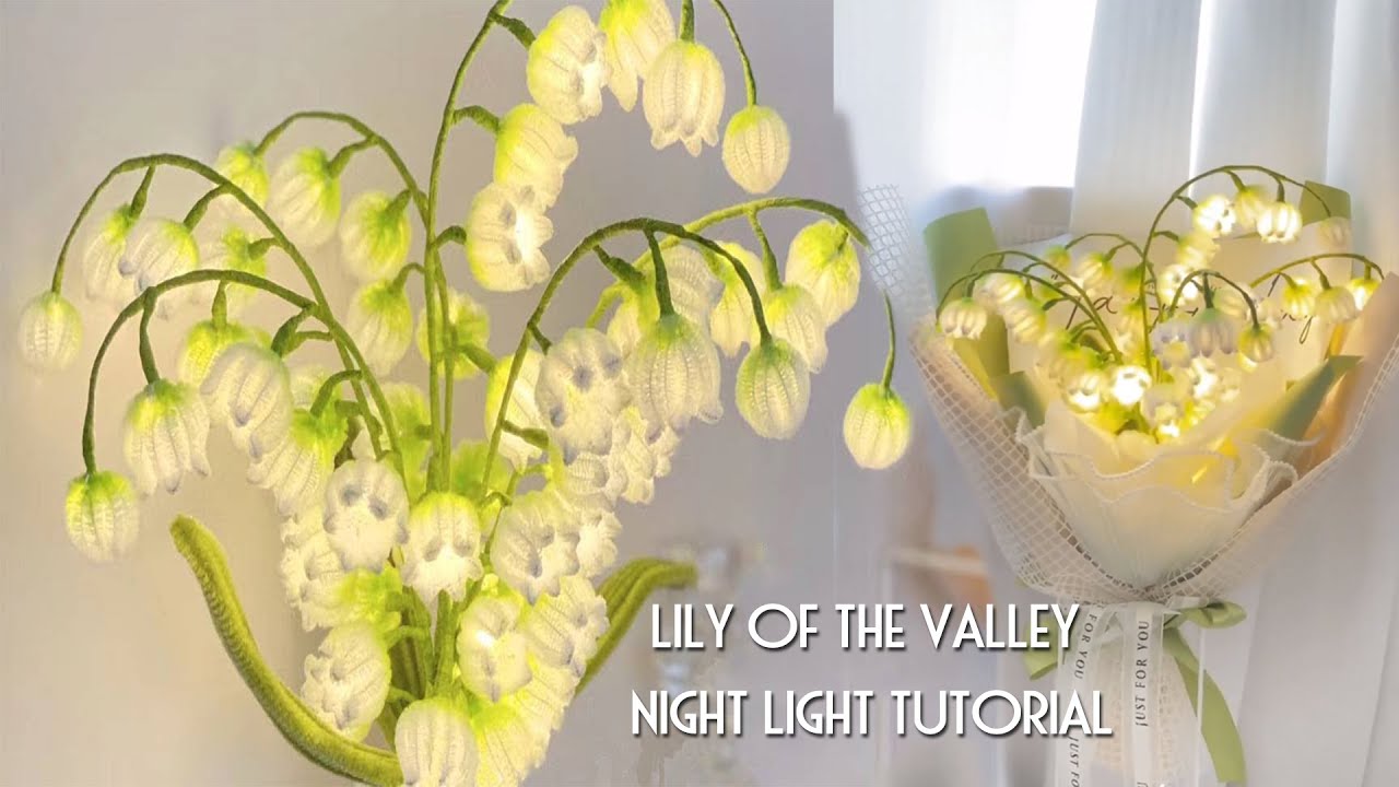 DIY Lily of the Valley Flower Lamp Tutorial: Make Flower Lamp with Pipe Cleaners (DIY Home Decor)