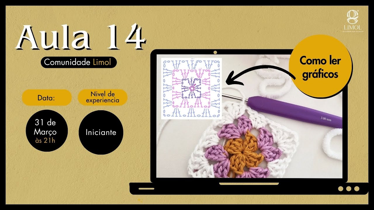 Aula 14 - Aprende a ler gráficos - Comunidade Limol - Nivel iniciante - Crochet