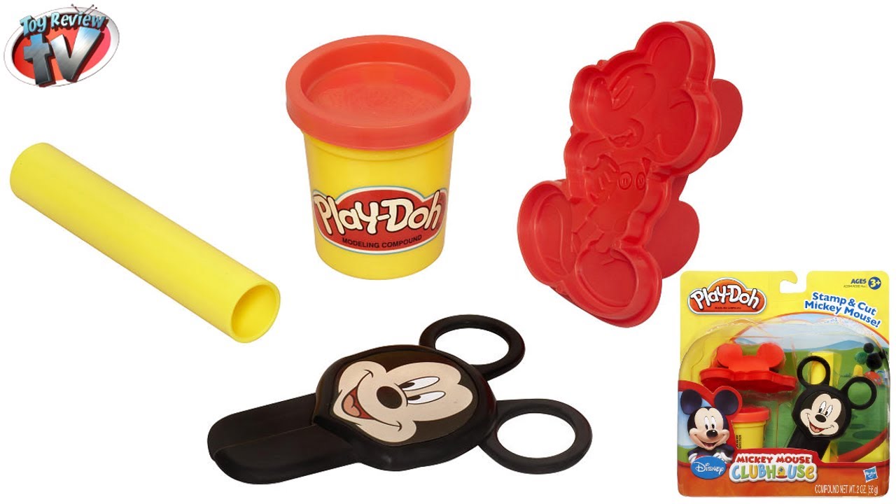 PLAY DOH MICKEY MOUSE CLUBHOUSE Stamp & Cut Disney Junior Toy Review Family Friendly Video