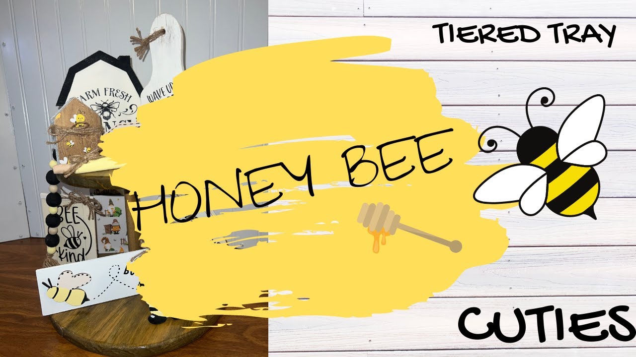 HONEY BEE TIERED TRAY CUTIES | ADORABLE HONEY BEE DIYS | SUPER EASY AND CHEAP | KINDA KRAFTY KENZIE