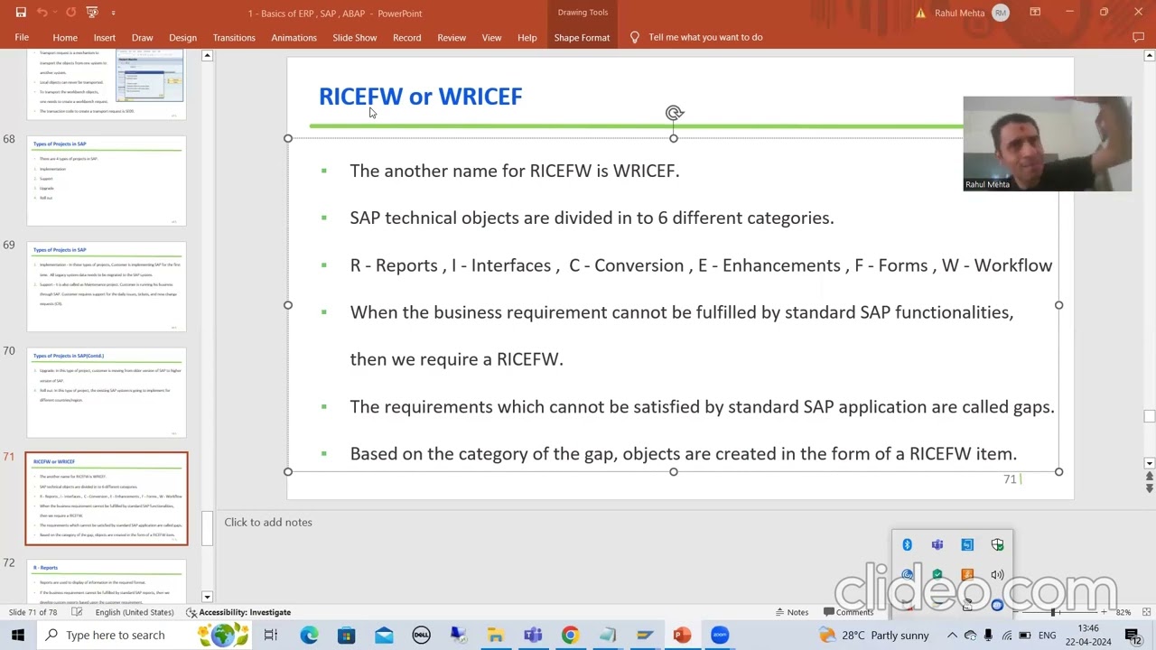24 - Basics of SAP and ABAP - RICEFW Part1