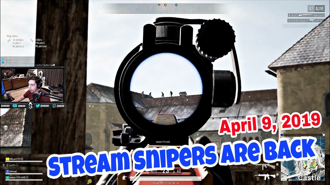 Shroud Plays PUBG Again w/Just9n, Lurn & Chun April 8, 2019
