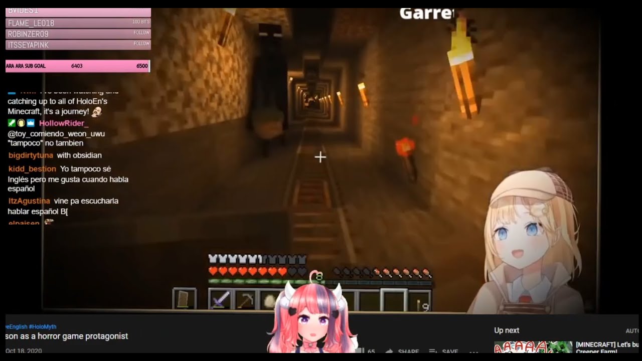 Ironmouse reacts to amelia enderman jumpscare