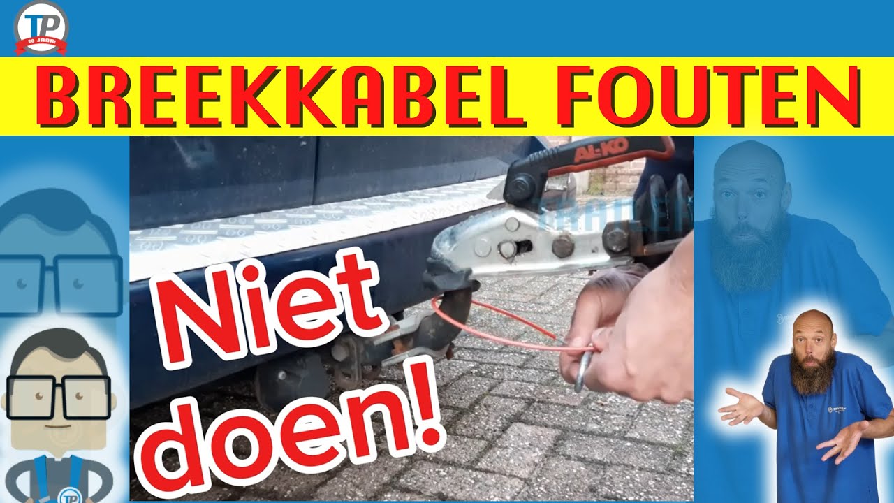 Breekkabel aanhanger bevestigen, breekkabel caravan vervangen, breekkabel caravan bevestigen, kabel