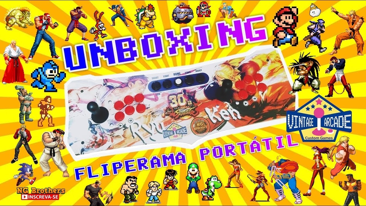 Unboxing  Fliperama Portátil Slim Vintage Arcade
