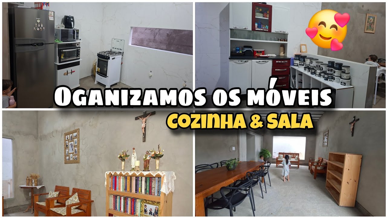 MUDAMOS OS MÓVEIS DA COZINHA E SALA PARA O CÔMODO NOVO! COMO É BOM TER ESPAÇO 🙏🥰🥹