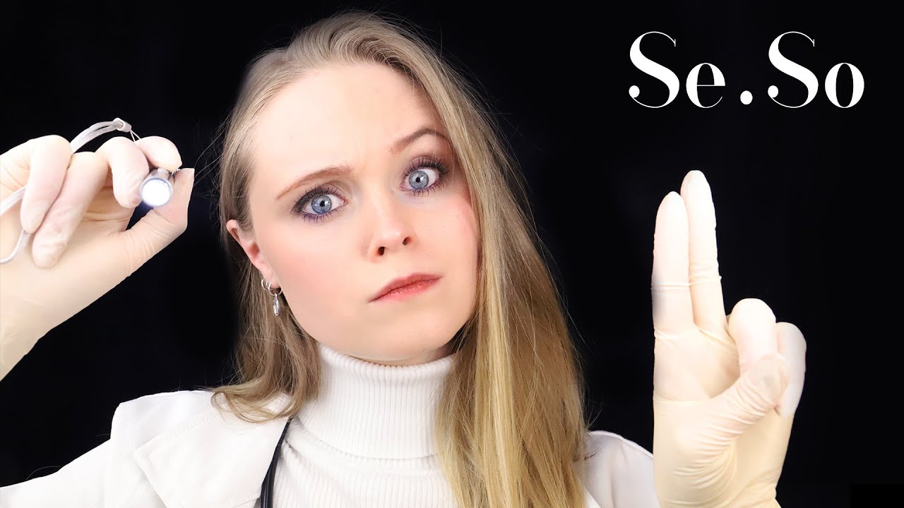 ASMR | Cranial Nerve Exam (SeSo: latex gloves, face touching...)