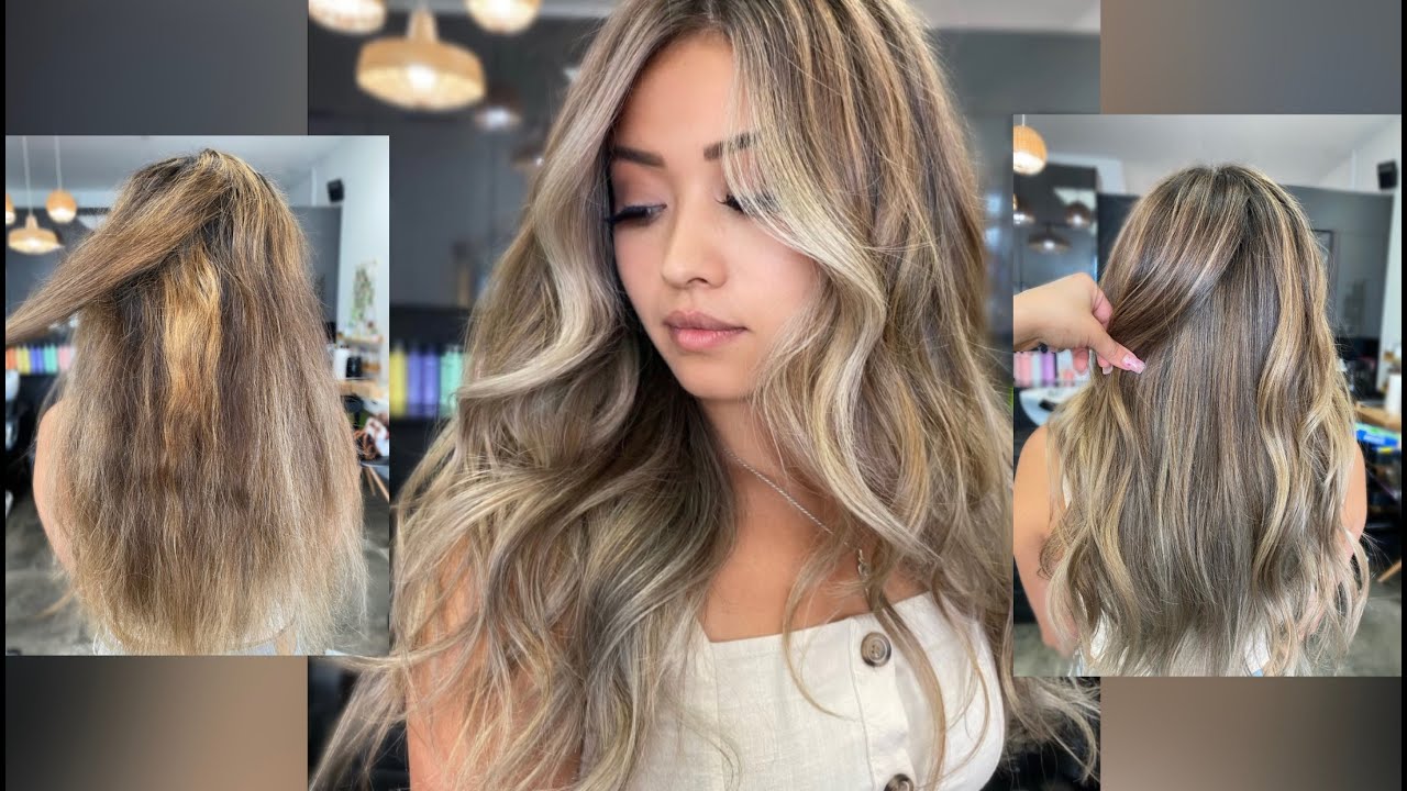 Hair transformation from blorange to blonde (step by step tutorial)