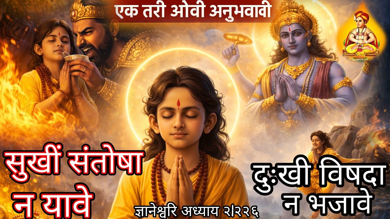 ज्ञानेश्वरि अध्याय २ | दैत्यकुळातील भक्त? | सुखी संतोषा न यावे दुःखी विशदा न भजावे | ओवी २२६