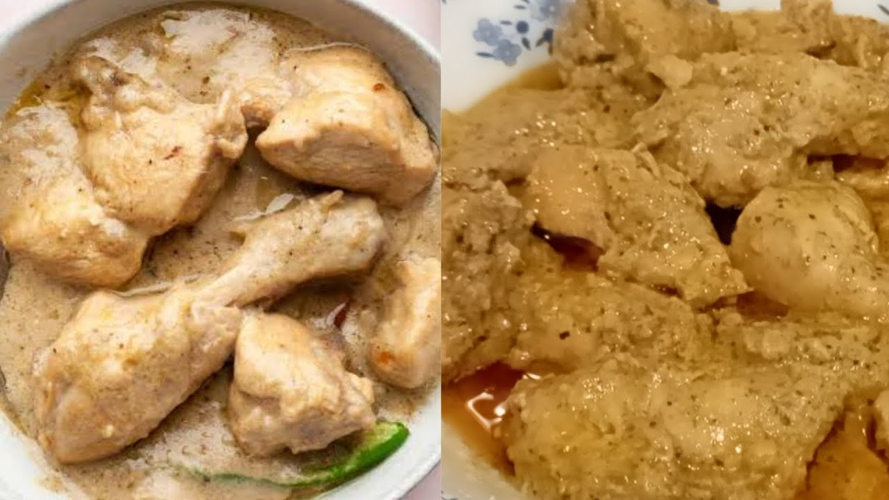 2 Restaurants Style White Chicken Gravy Recipes | White Malai Handi,White Pepper Chicken Recipe |