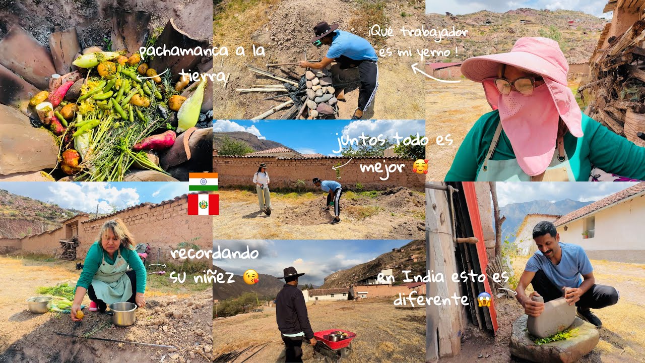 !Mi esposo indio y mi mamá maestros en preparar pachamanca a la tierra! | Tradición peruana 🥰🇵🇪