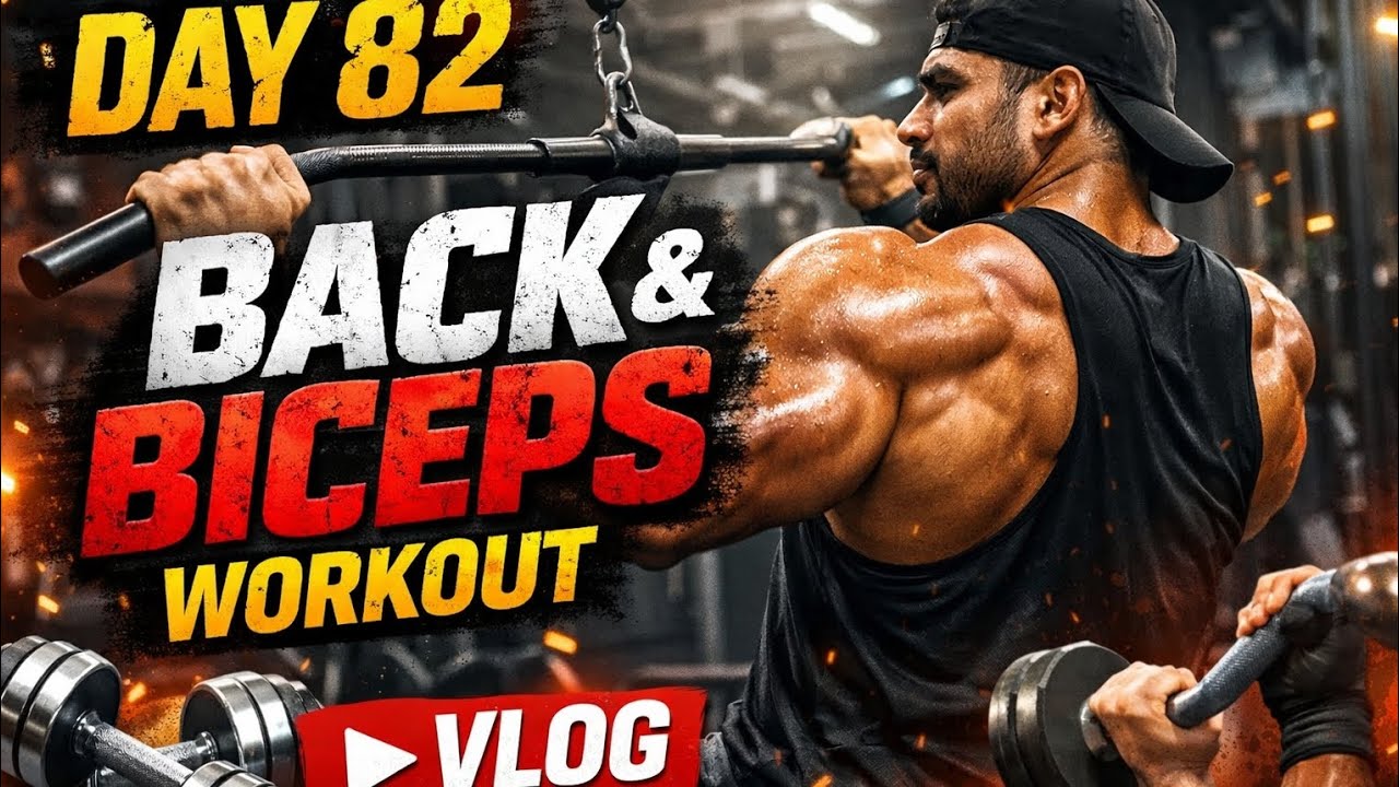 Day 82| Back & Biceps Workout 🔥 Heavy Gym Training | Fitness Vlog