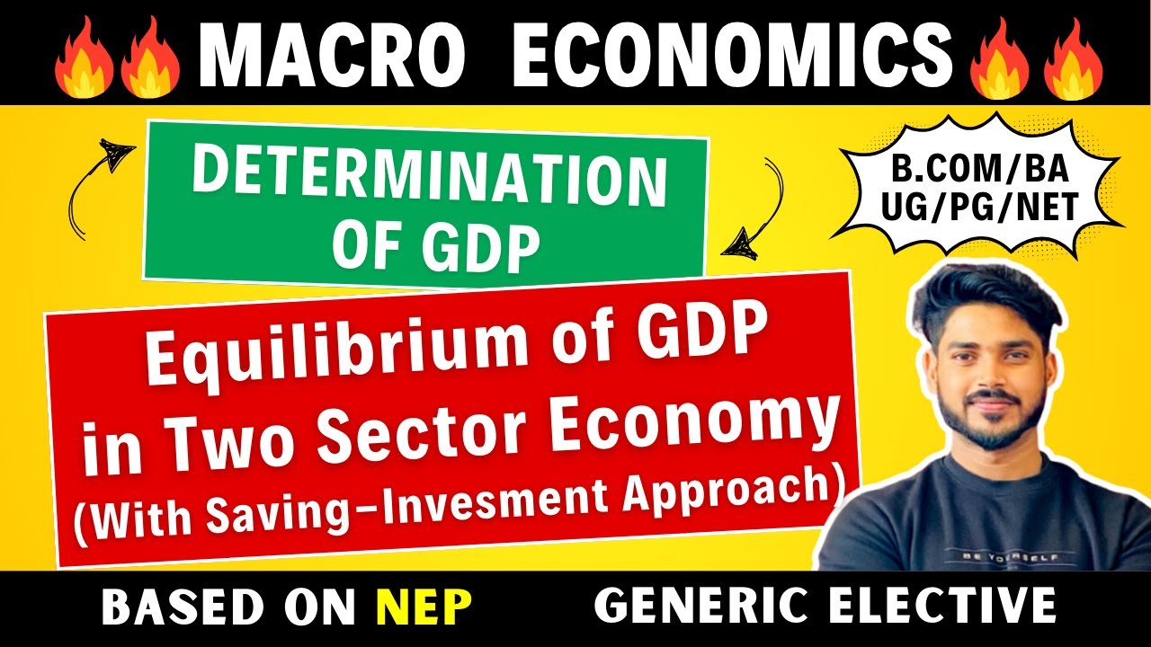 GDP Equilibrium in Two Sector Economy | Saving Investment Approach | Short Run | GDP Determination |