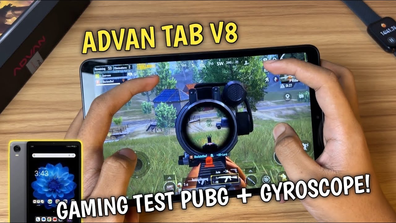 Tes Main PUBG Mobile di Advan Tab V8 - Test Giroscope + FPS + Suhu & Baterai!