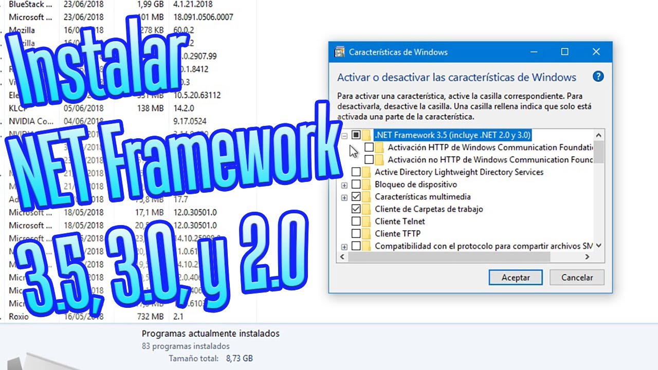 Cómo instalar NET Framework 3.5, 3.0, y 2.0  en  Windows 10  (también funciona con Windows 11)