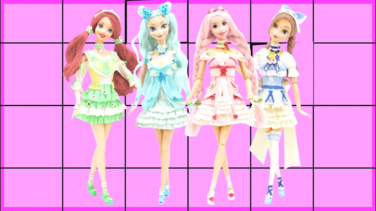 Play Doh Cute Dresses For Disney Princess Ariel Rapunzel Elsa and Anna