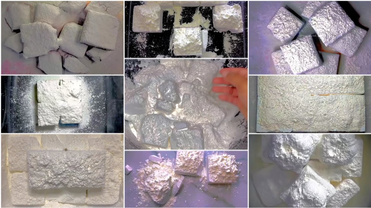 🌽Cornstarch topped fresh and dyed gymchalk compilation🌽~ Satisfying