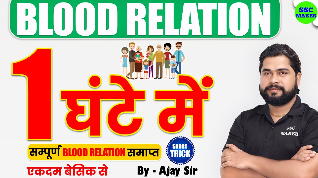 Complete Video of Blood Relation by Ajay Sir | Reasoning For Group D, NTPC, SSC GD, CGL, CHSL, etc.