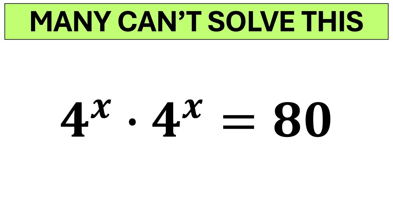 Найдите x в этом показательном уравнении олимпиады: 4^x.4^x = 80