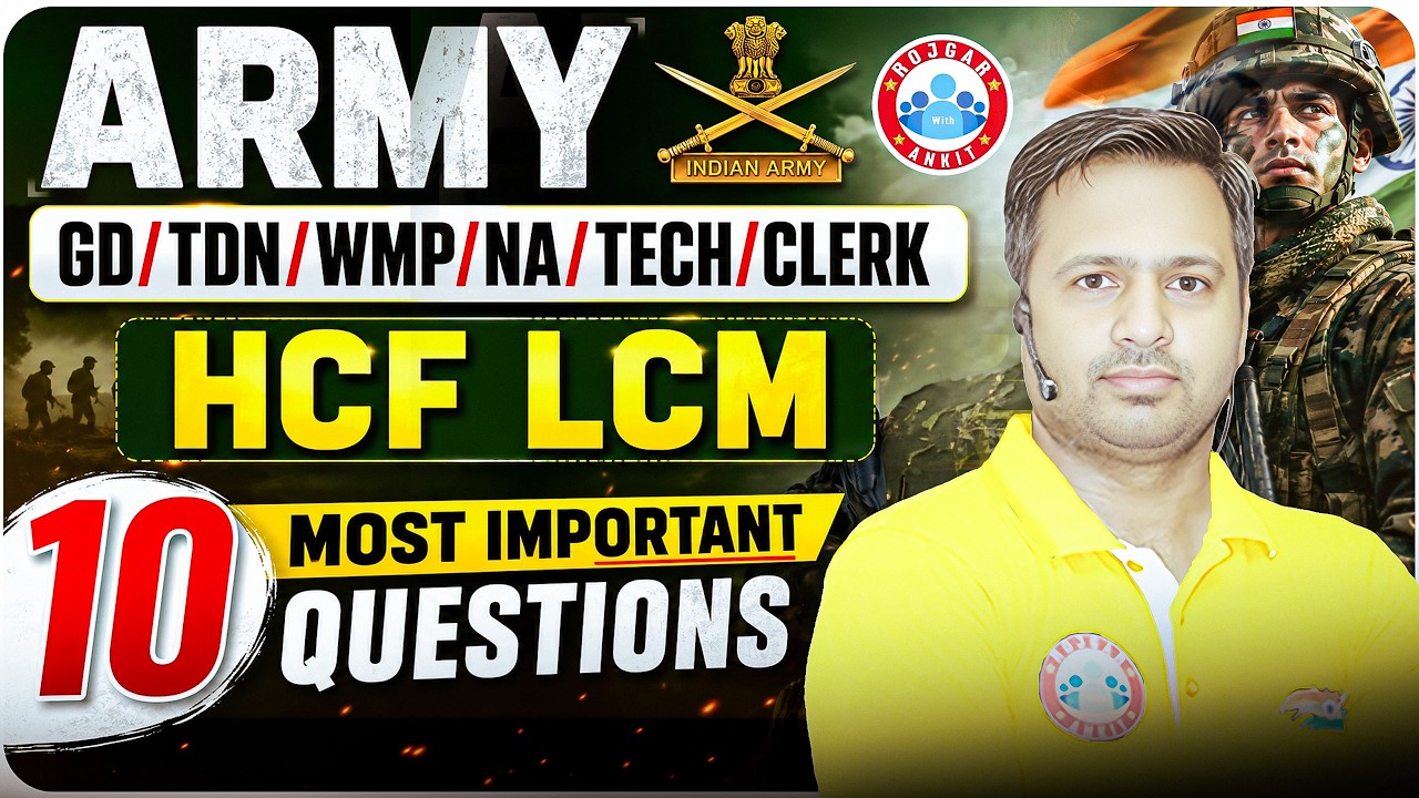 Army GD Maths Classes 2026 | HCF & LCM Most Important Questions | Maths For Army GD By Rakesh Sir