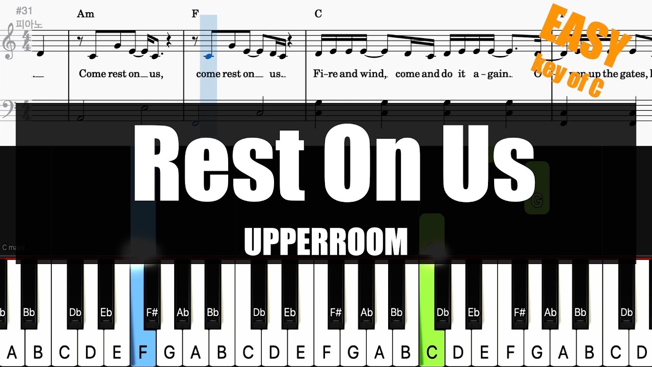 🎹UPPERROOM - Rest On Us (Key of C)| Sheet + Lyrics + Chords Piano Easy Tutorial🎹