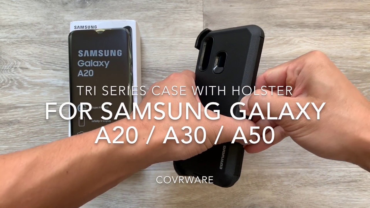 For Samsung Galaxy A20 / A30 / A50, COVRWARE Tri Series Holster Case With Built-In Screen Protector