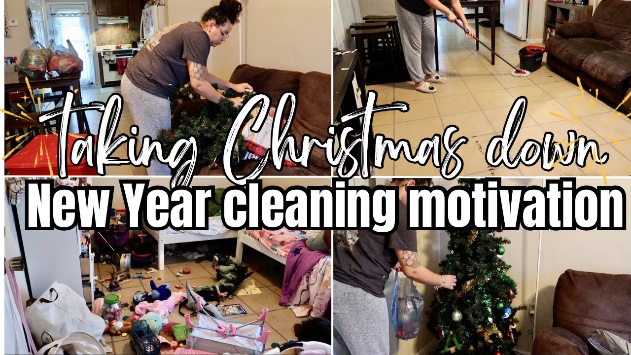🥳2024 NEW YEAR RESET CLEANING MOTIVATION // TAKING CHRISTMAS DOWN // CLEAN WITH ME