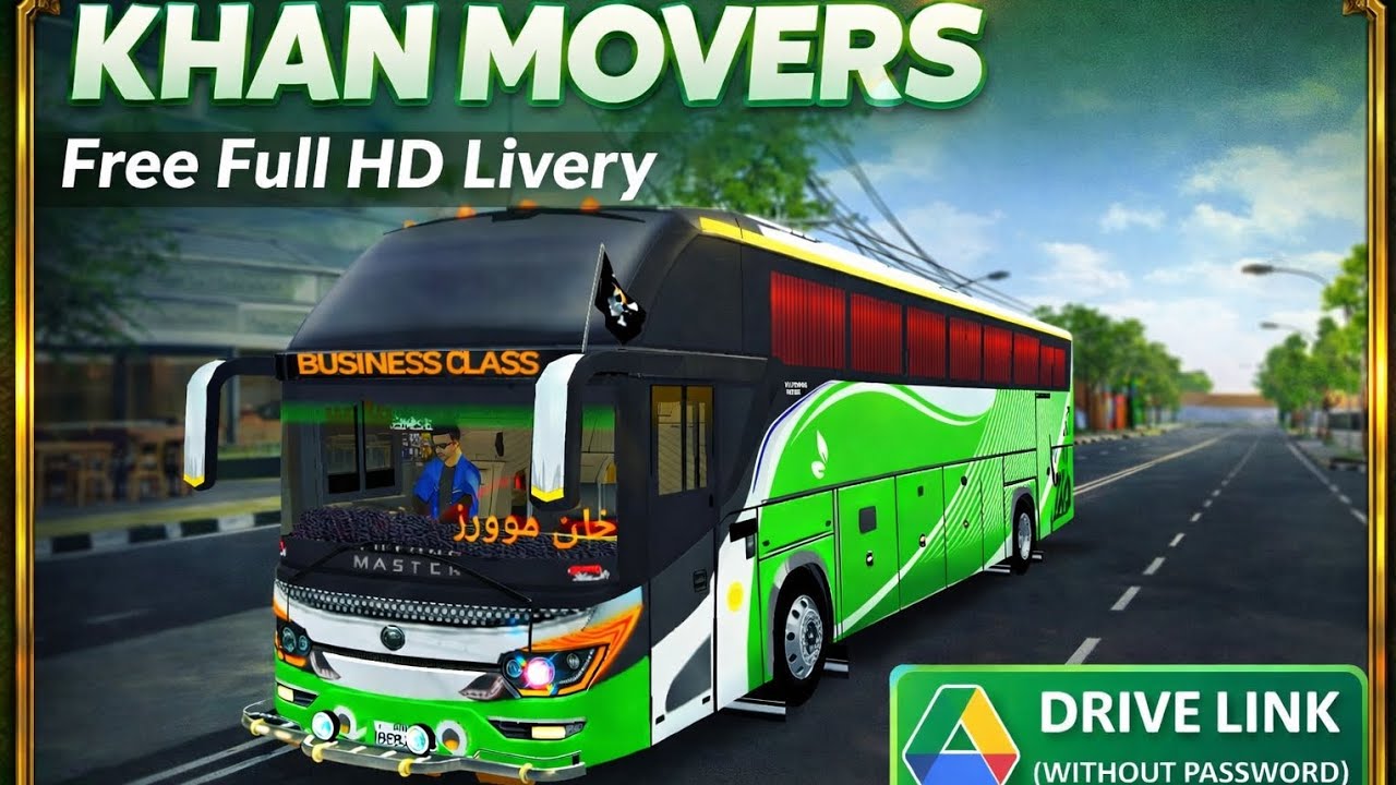 Khan movers bus livery || yutong master bus livery || HG 