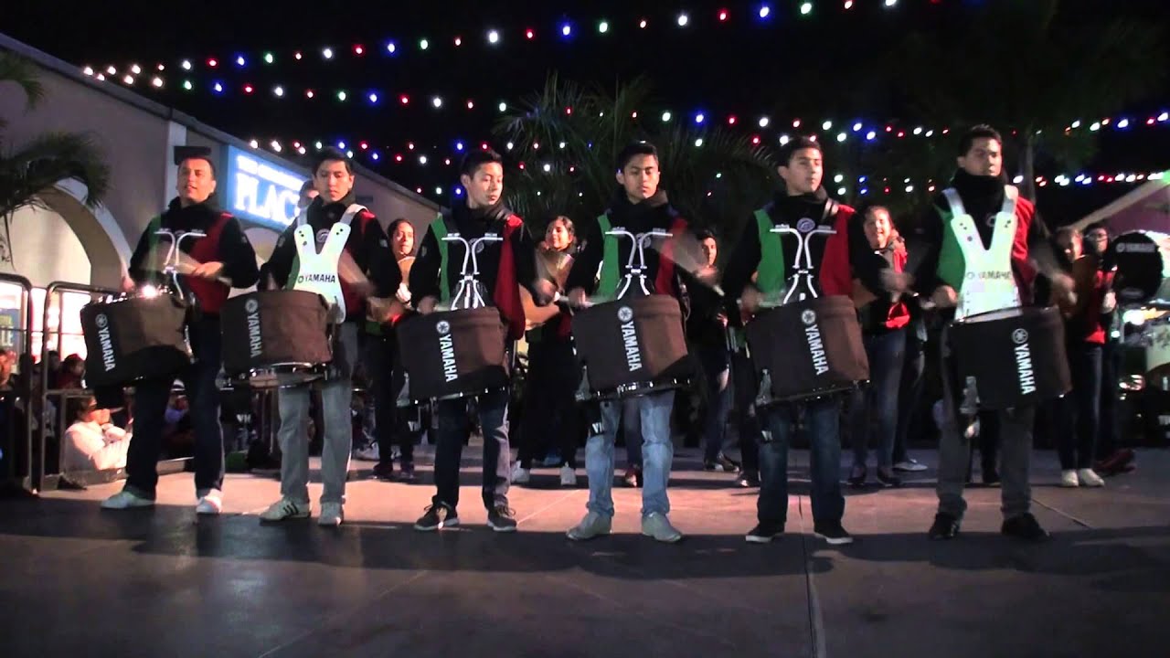 Delfines Marching Band (DMB) Drumline - Plaza Mexico 2014