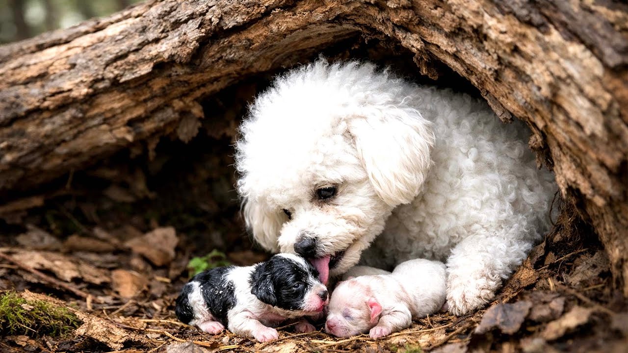 Чудо! Эта собака-мама родила милых щенков в лесу. 🐶🐕❤️😘😘😘
