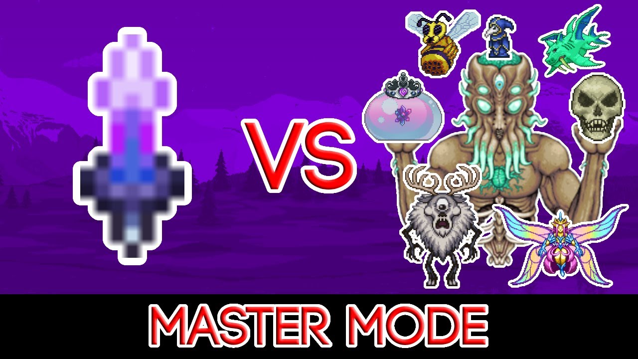 Terraria 1.4.3.6 - Shadowflame Knife vs ALL Bosses (Master Mode)