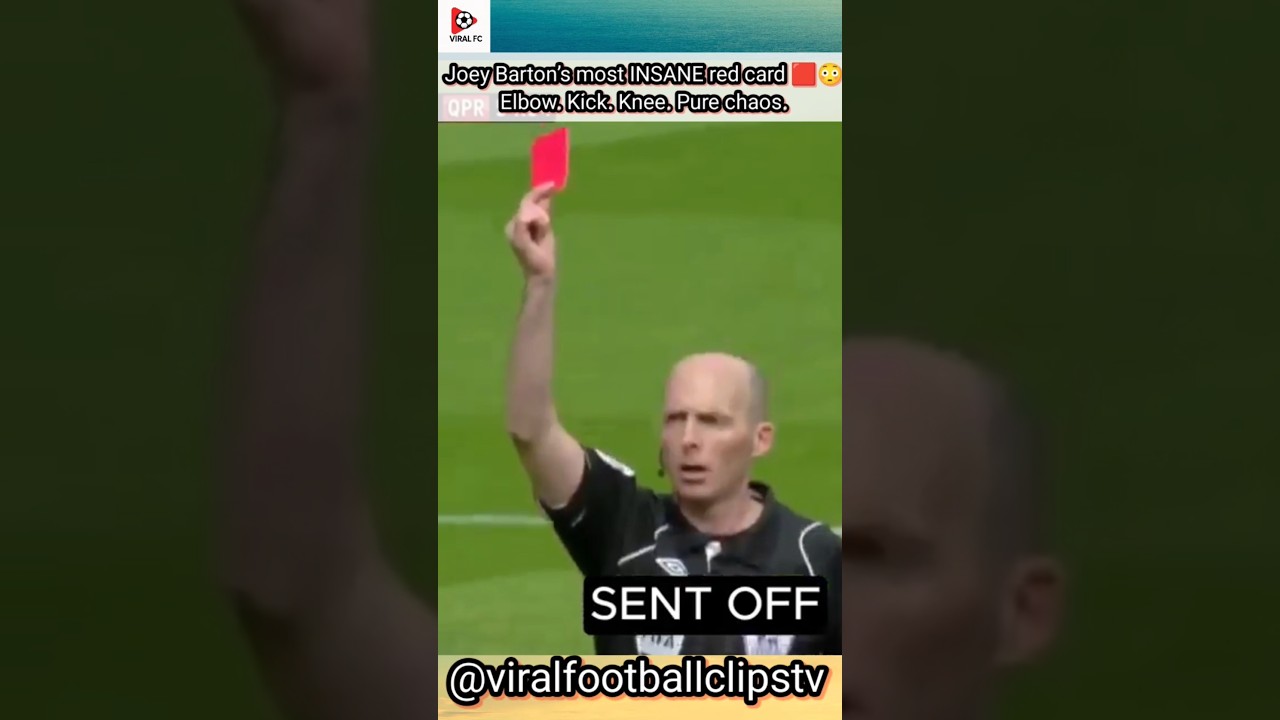 Joey Barton&rsquo;s Most Chaotic Red Card Ever 😳🟥 | Man City vs QPR 2012 #shorts #football #ronaldo