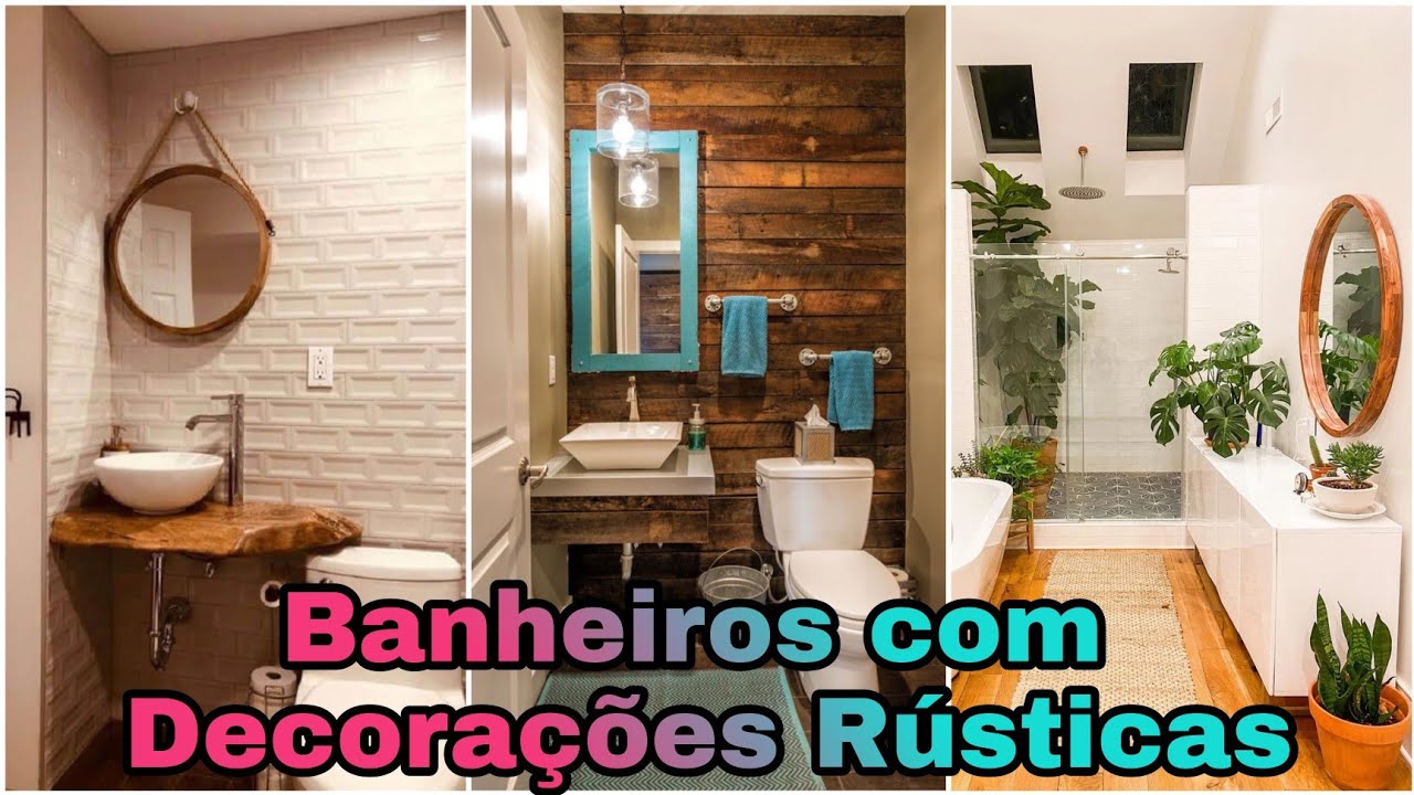BANHEIRO RÚSTICO :+60 Ideias Geniais e Moderna Decoração de Banheiros