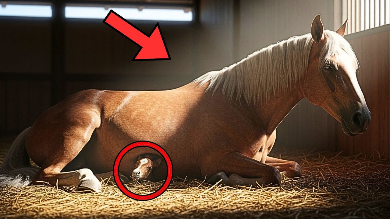 Old Mare Doesn't Let Anyone Approach... What She Hides Under Her Body Is A Miracle