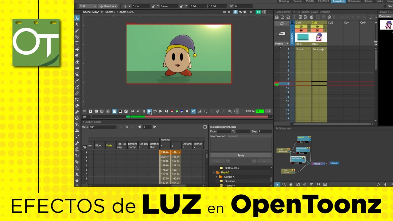 Animar con Efectos de LUZ en OPENTOONZ 💡 Tutorial animación