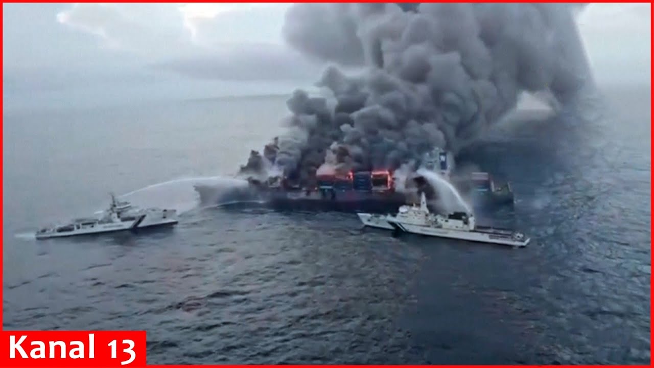 Container ship on fire carrying dangerous cargo off southern Indian coast
