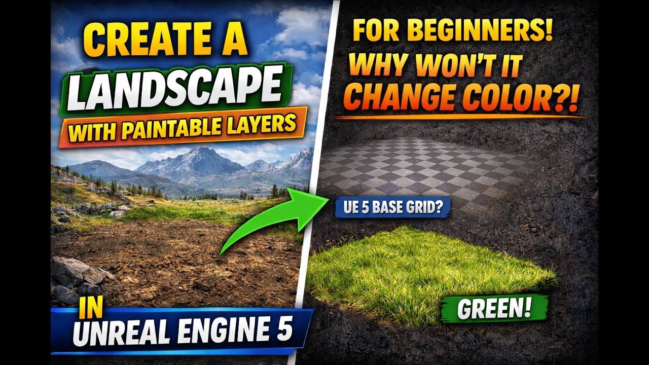 Как создать простой ландшафт со слоями в Unreal Engine 5 (Учебное пособие для начинающих, часть 2)