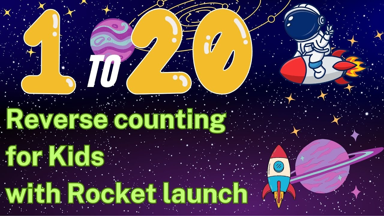 Reverse counting number from 20 to 1 with rocket launch
