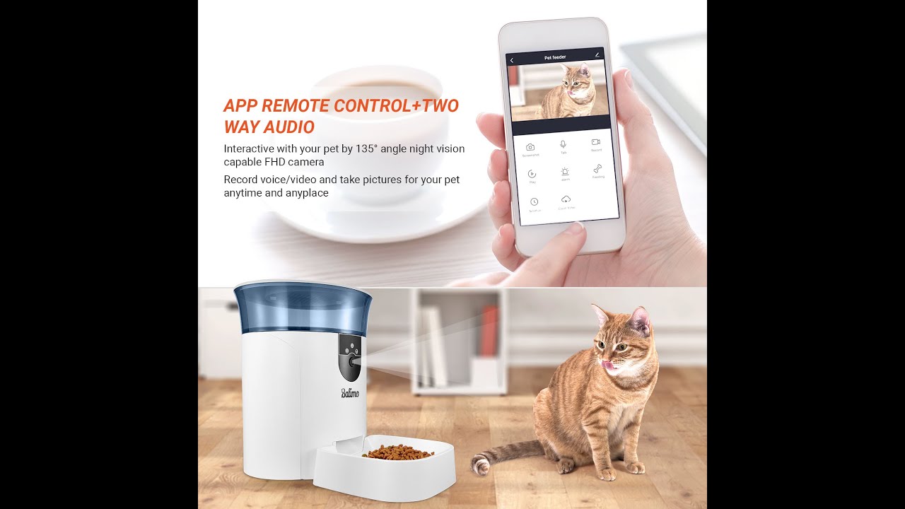 Balimo Automatic Smart Pet Feeder- HD Camera APP Control WiFi