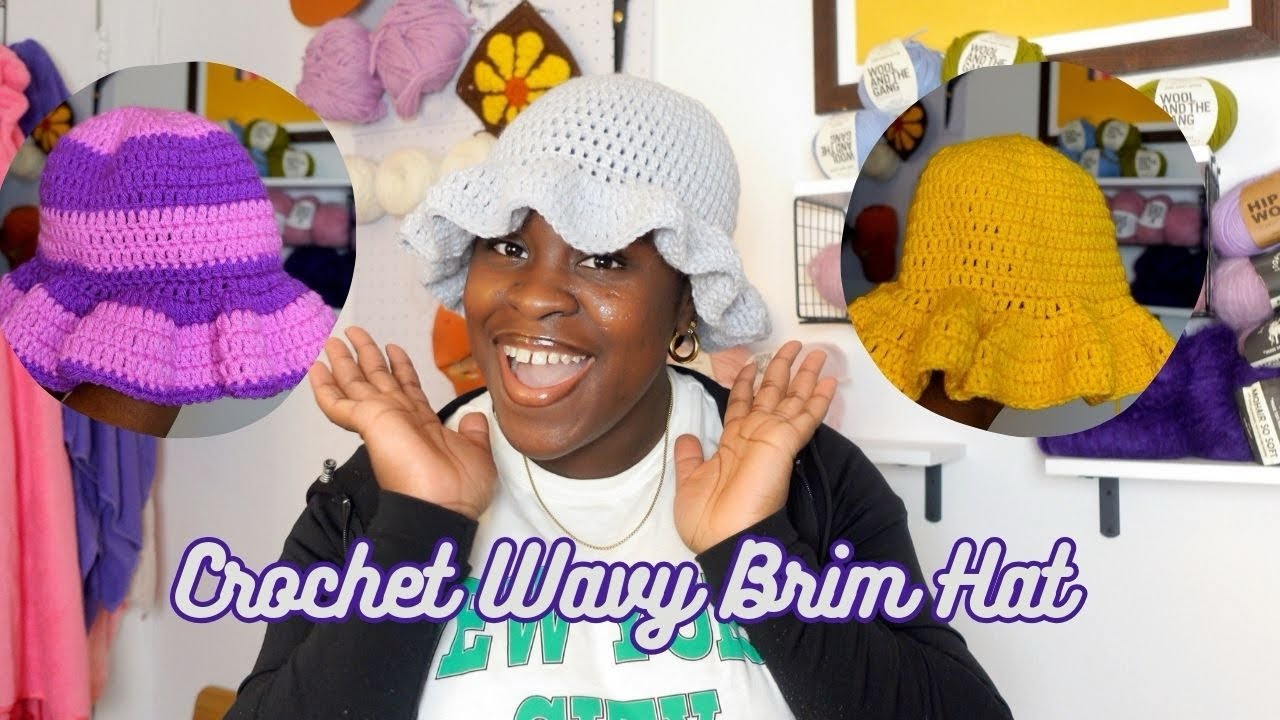 Crochet WAVY Brim Hat Tutorial *Beginner friendly hat style #crochethat #crochetpattern #crocheting