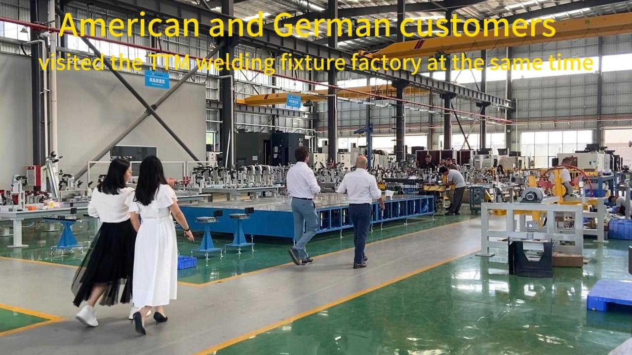 American and German customers visited the TTM robotic welding fixture, spot welding jig factory