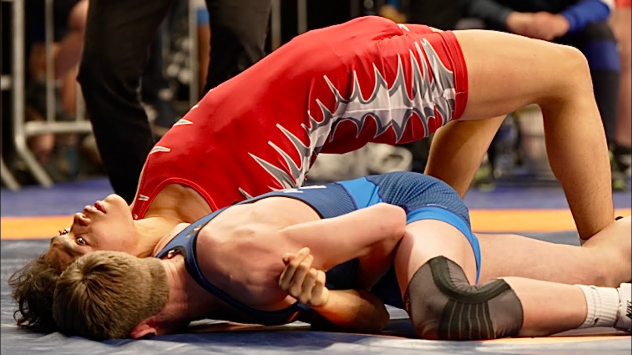 U15 N. Mokhtari (FRA) vs A. Abfalterer (AUT) 62kg. Freestyle youth boys wrestling.